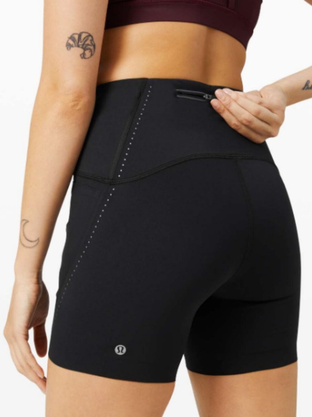 Lululemon Athletica Free to Speed High Rise Black Short 5" Size 4